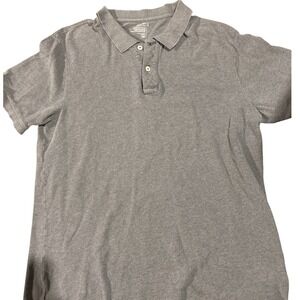 Old Navy Mens Gray Short Sleeve Polo Shirt Size Large‎ Cotton Casual